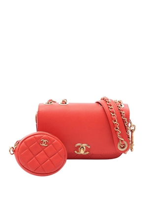 CHANEL Pre-Owned 2019 Quilted Calfskin Multi Pouching Flap shoulder bag - Red