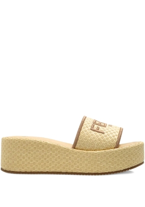 FENDI 60mm platform slides - Neutrals