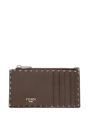 FENDI Selleria leather card holder - Brown