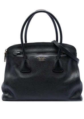 Prada Pre-Owned 2010-2026 Large Saffiano Cuir Double Zip Top Handle Bag satchel - Black