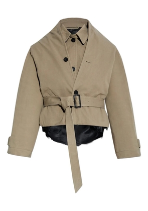 Balenciaga flipped hooded trench - Neutrals