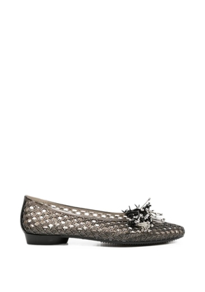 HEAVENLY JELLY glitter-embellished flat pumps - Black