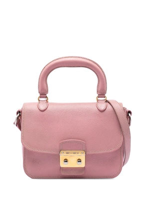 Miu Miu Pre-Owned 2010-2026 Goatskin Madras Top Handle Bag satchel - Pink