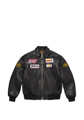 Supreme x Vanson Leathers x Marvel Spider-Man zip-up leather jacket - Black