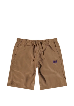 Needles embroidered-logo drawstring shorts - Neutrals
