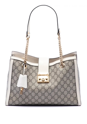 Gucci Pre-Owned 2016-2026 Medium GG Supreme Padlock tote bag - White