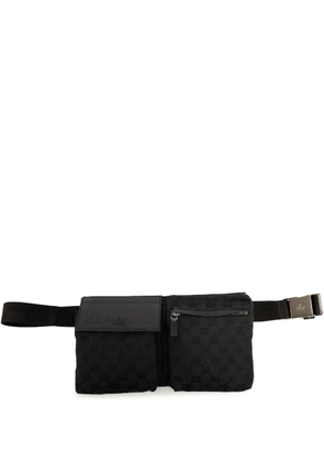 Gucci Pre-Owned 2000-2015 GG Canvas Double Pocket belt bag - Black