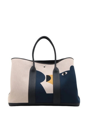 Hermès Pre-Owned 2024 Toile H Plume and Negonda Teddy H Garden Party 49 tote bag - Neutrals