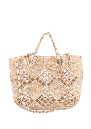 CHANEL Pre-Owned 2021-2026 Small Raffia Shopping Bag satchel - Neutrals