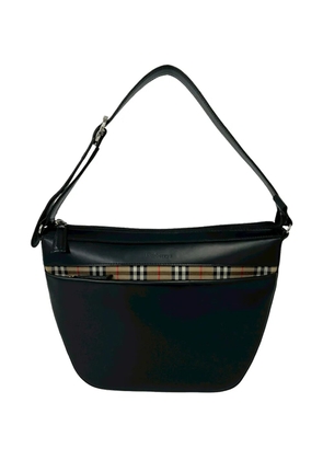 Burberry Pre-Owned 2000-2017 House Check Canvas Trimmed Leather shoulder bag - Black