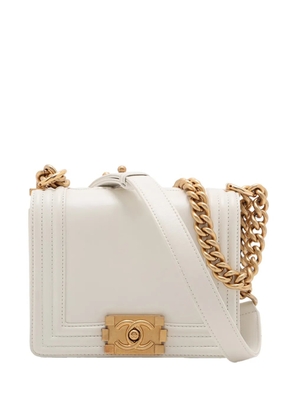 CHANEL Pre-Owned 2021-2026 Square Calfskin Boy Reverso Flap crossbody bag - White