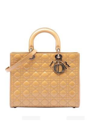 Christian Dior Pre-Owned 2011 Large Patent Cannage Lady Dior satchel - Neutrals