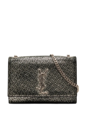 Saint Laurent Pre-Owned 2018 Small Metallic Chevron Calfskin Monogram Kate crossbody bag - Silver