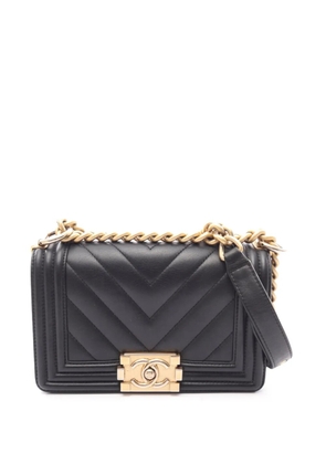 CHANEL Pre-Owned 2019 Small Chevron Lambskin Boy Flap crossbody bag - Black