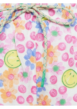 SANDRO x Smiley linen-blend floral shorts - White