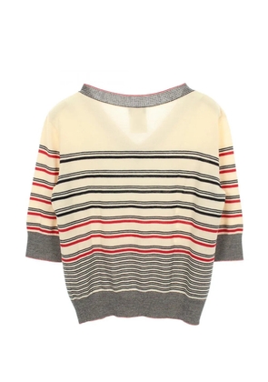 CHANEL Pre-Owned 1986-1988 striped sweater - Neutrals