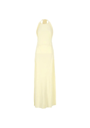 Blumarine maxi marocaine halterneck draped-back dress - Neutrals