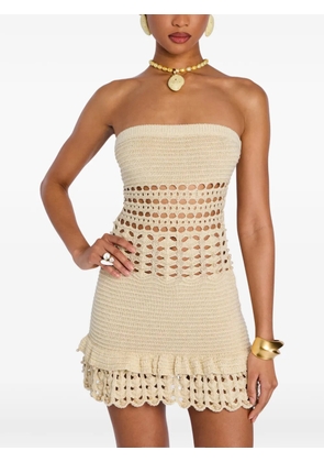 Retrofete Vali crochet-knit mini dress - Neutrals