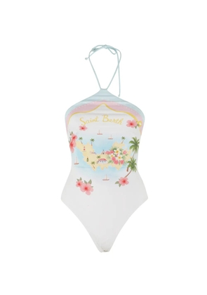 MC2 Saint Barth Meryem graphic-print swimsuit - White