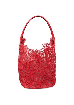 Ermanno Scervino floral-lace bucket bag - Red