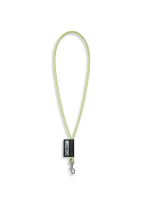 Moschino logo-print lobster-claw keychain - Green