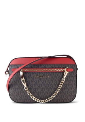 Michael Kors large Jet Set monogram-pattern cross body bag - Brown