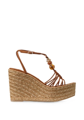 Jimmy Choo Lemi 100 bead-embellished espadrilles - Brown