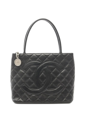 CHANEL Pre-Owned 2000-2002 diamond-quilted Caviar tote bag - Black