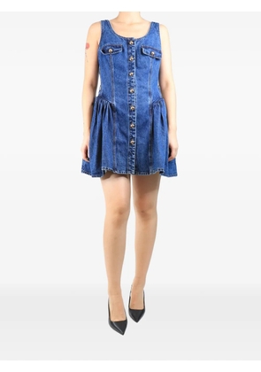 Self-Portrait flared denim dress - Blue