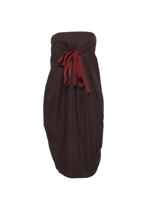 Bottega Veneta Pre-Owned strapless bow-detail mini dress - Brown
