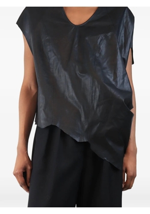 Helmut Lang Pre-Owned jag-hem leather top - Black