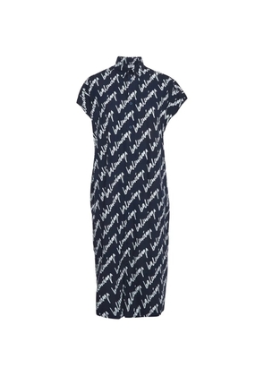 Balenciaga Pre-Owned logo-print midi dress - Blue
