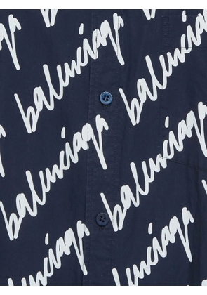 Balenciaga Pre-Owned logo-print midi dress - Blue