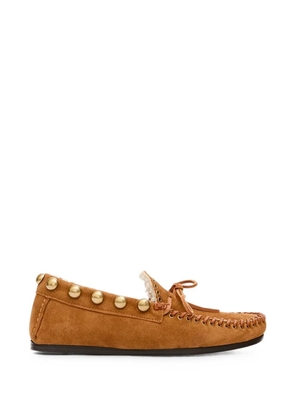 ISABEL MARANT Fitza stud-embellished loafers - Brown