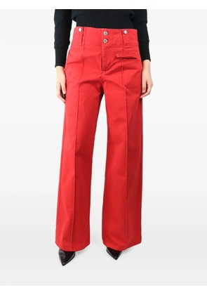 Isabel Marant Vintage wide-leg cotton-twill trousers - Red