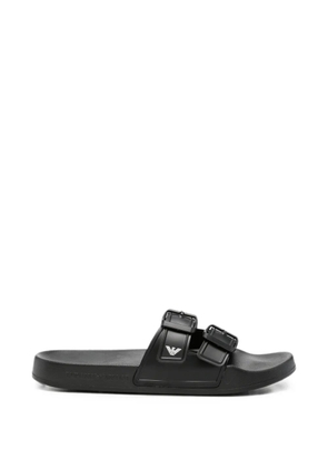 Emporio Armani buckle-fastening slides - Black