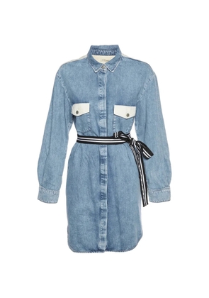 Maje belted shirt midi dress - Blue
