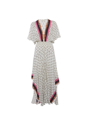 Maje Racheline printed flared maxi dress - Neutrals
