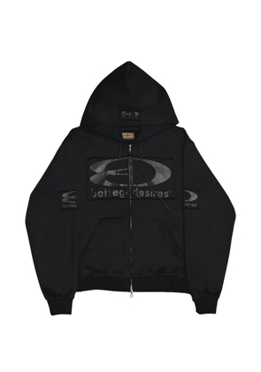 Bottega Desires logo-patch full-zip hoodie - Black