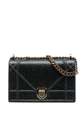 Christian Dior Pre-Owned 2016 Medium Crackled Deerskin Diorama Flap crossbody bag - Black