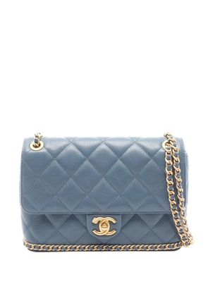 CHANEL Pre-Owned 2021-2026 Mini Rectangular Classic Caviar Single Flap crossbody bag - Blue