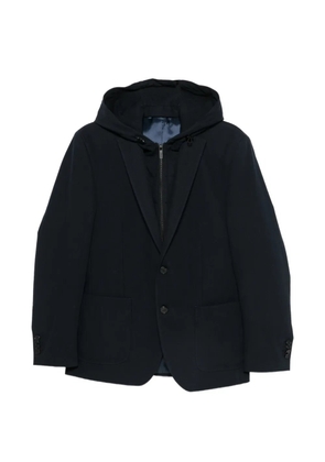 Karl Lagerfeld hooded single-breasted jacket - Blue