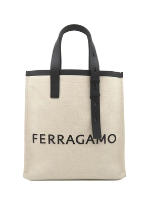 Ferragamo Pre-Owned 2000-2026 Canvas Embossed Logo Signature tote bag - Black