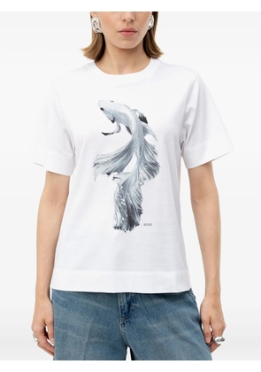 BOSS fish-print T-shirt - White