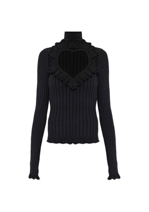 Balenciaga ruffled heart-cutout sweater - Black