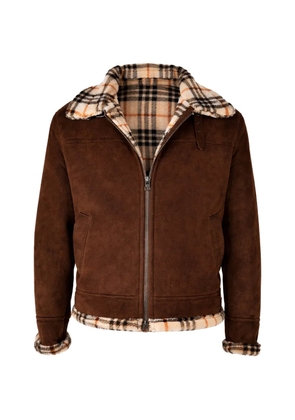 Hettabretz belted zipped suede overcoat - Brown