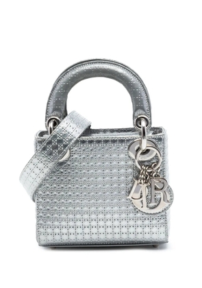 Christian Dior Pre-Owned 2015 Micro Metallic Patent Microcannage Lady Dior satchel - Silver