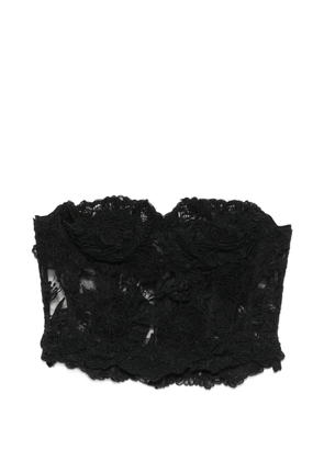 Ermanno Scervino lace-embroidered strapless top - Black
