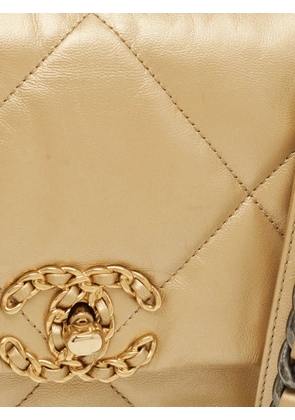 CHANEL Pre-Owned 2020 19 Flap quilted shoulder bag - Gold