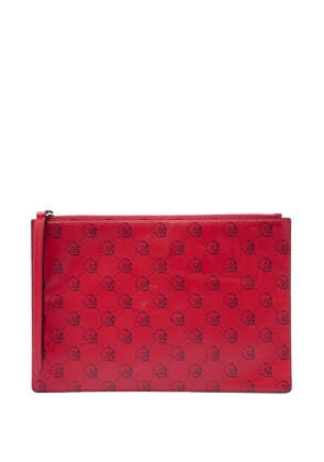 Gucci Pre-Owned 2000-2017 Calfskin Ghost Hamlet Skull Zip Pouch clutch bag - Red
